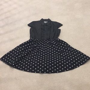Black dress with white dots